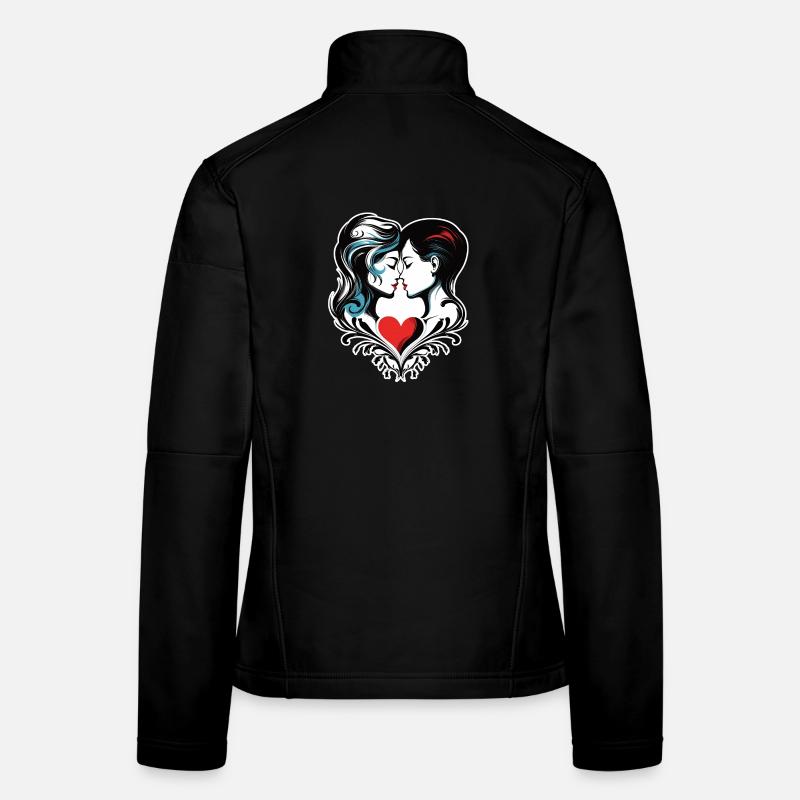 Duo de baisers dans le cœur Veste en tissu softshell Femme