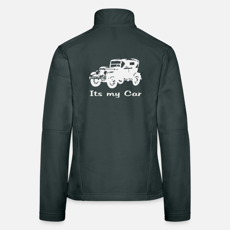 Oldtimer Motiv mit Schrift Frauen Softshelljacke