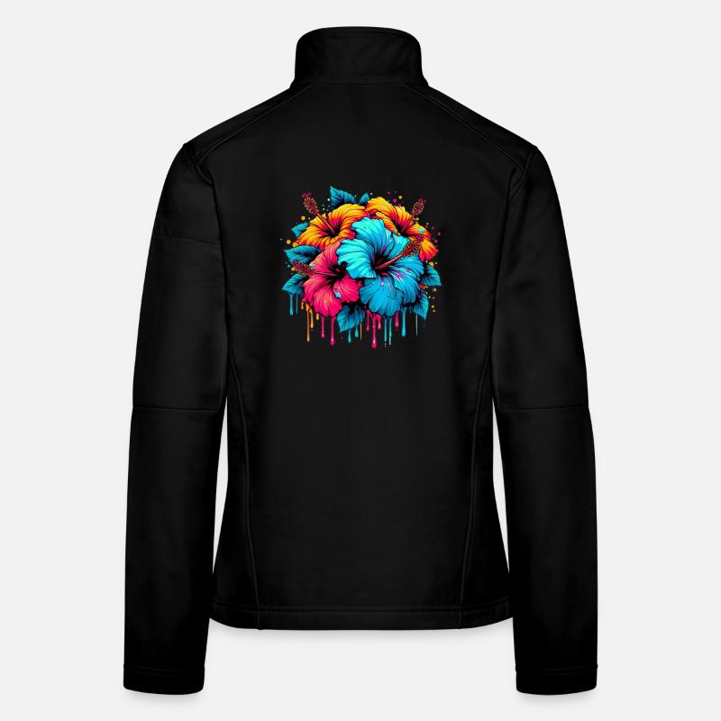 Hibiskusblüten Frauen Softshelljacke