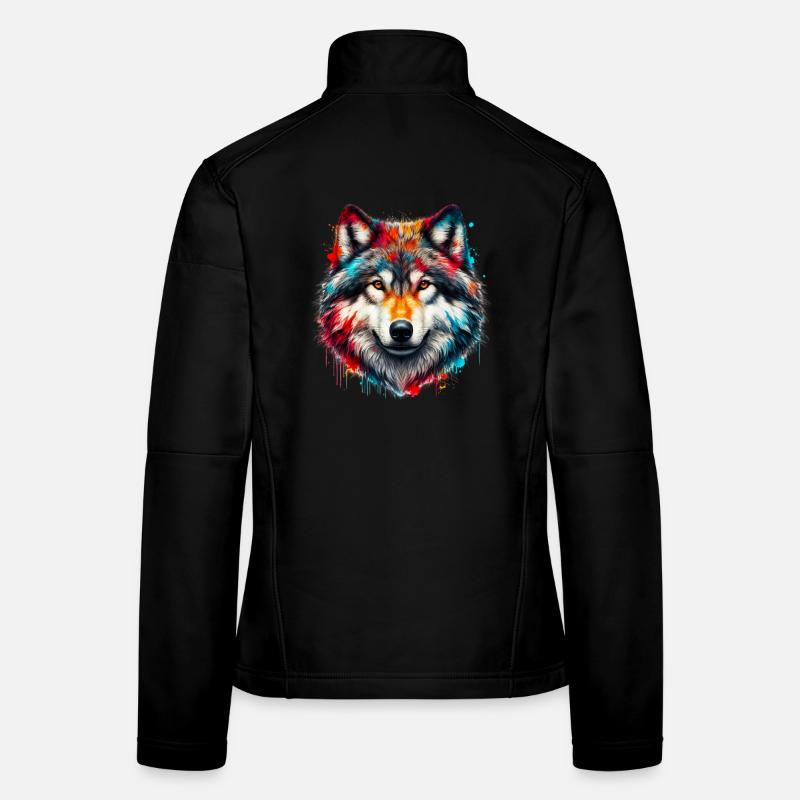Wolf - Frauen Softshelljacke - Schwarz