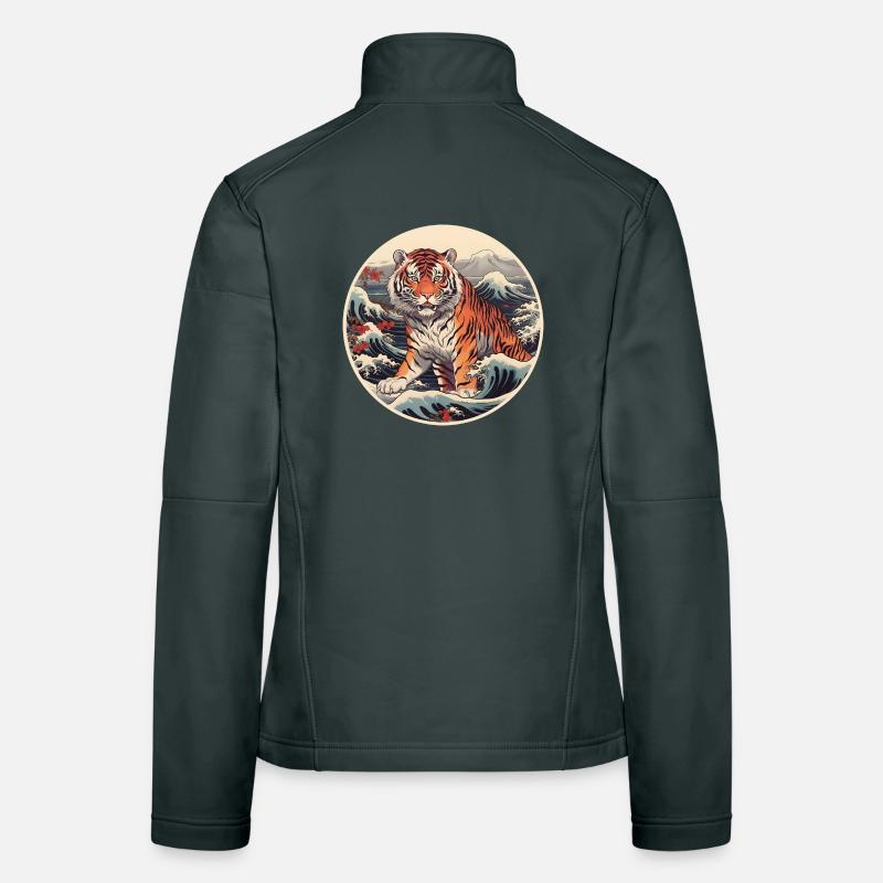Tiger wave Ukiyo-e Hokusai Women's Softshell Jacket