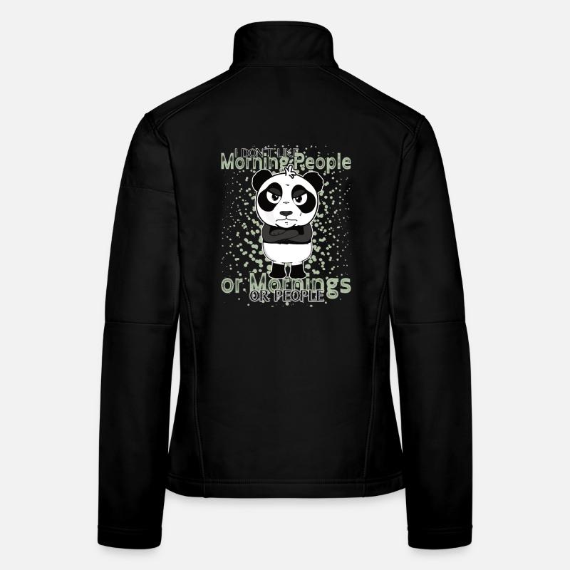 Don't Like Mornings – Grumpy Panda Humor Women's Softshell Jacket