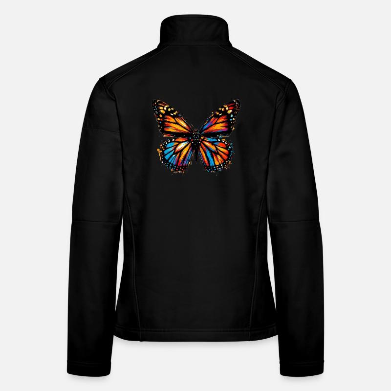 Schmetterling - Frauen Softshelljacke - Schwarz