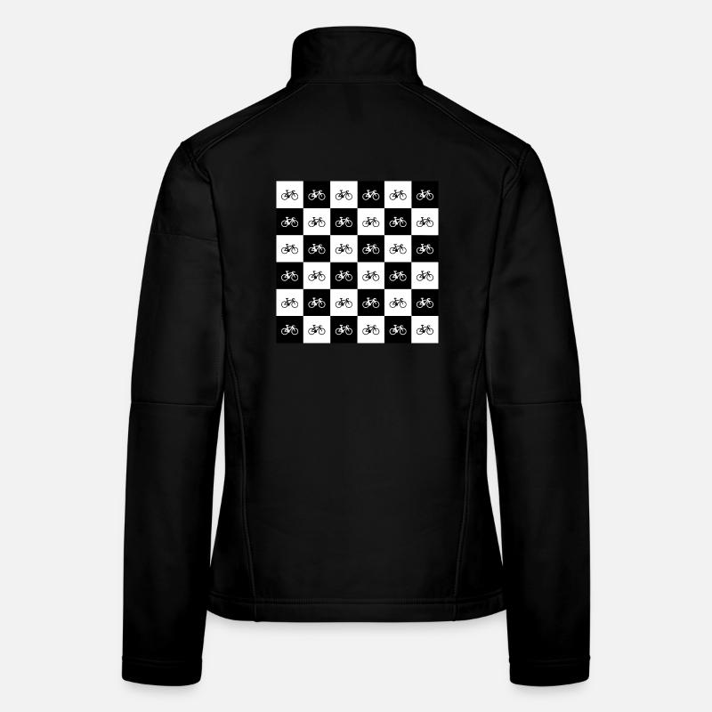 Geometric Bicycle Pattern Design Women's Softshell Jacket