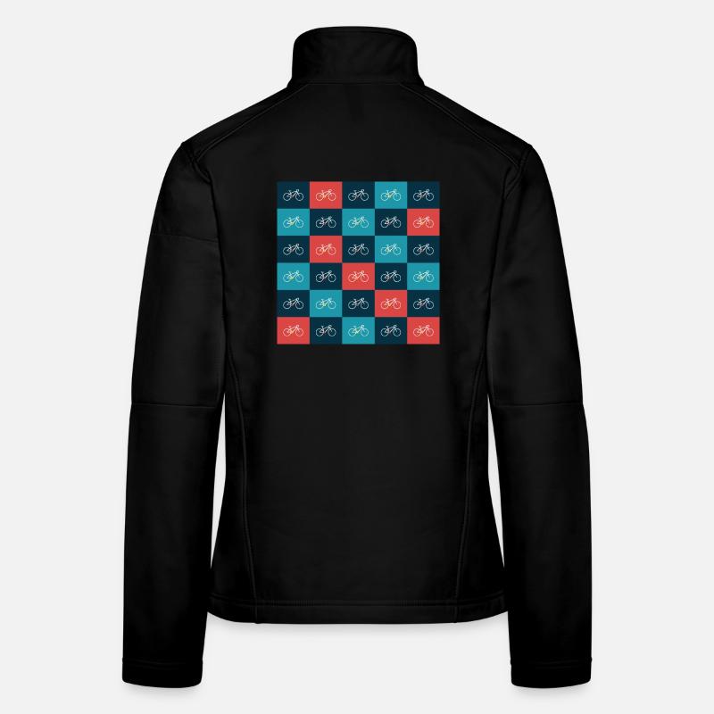 Vibrant Bicycle Pattern Artwork - Women's Softshell Jacket - black