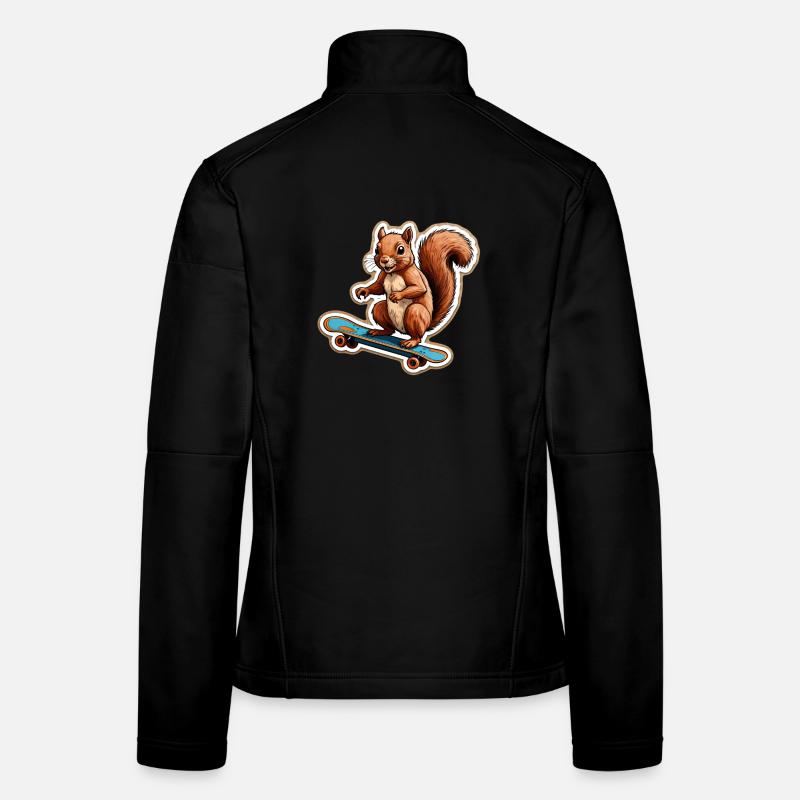 Eichhörnchen auf Skateboard Frauen Softshelljacke