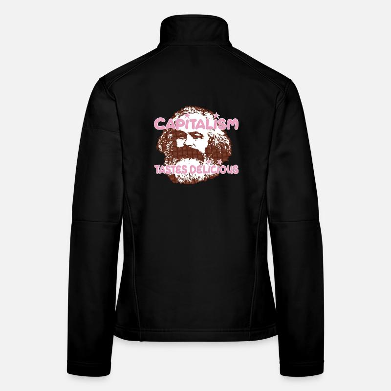 Capitalisme Pop Art Chocolat Marx Veste en tissu softshell Femme