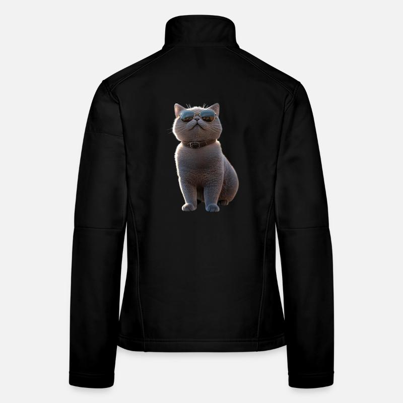 British Shorthair Chat BKH Chat Maman Chats Mignons Veste en tissu softshell Femme