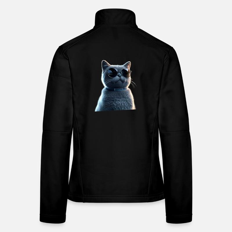 British Shorthair Chat BKH Chat Maman Chats Mignons Veste en tissu softshell Femme