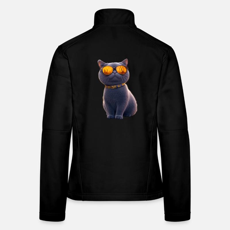 British Shorthair Chat BKH Chat Maman Chats Mignons Veste en tissu softshell Femme
