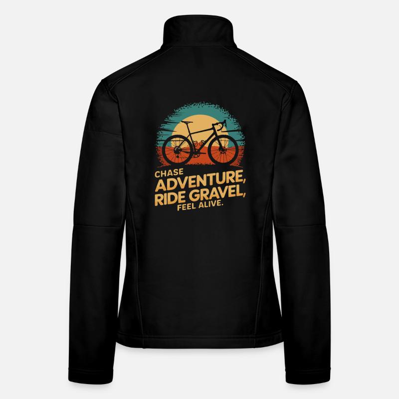 T-shirt rétro d’aventure en VTT Veste en tissu softshell Femme