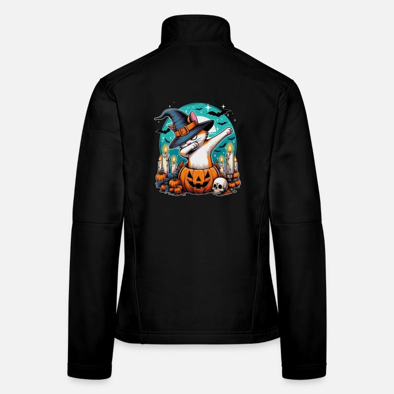 Dabbing Katze im Kürbis Halloween Design - Frauen Softshelljacke - Schwarz