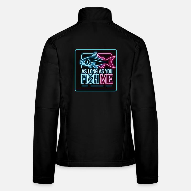 Tant que tu me pêcheras, design de perche Veste en tissu softshell Femme
