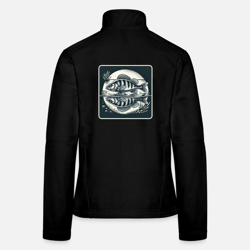 Perch natural angler design Women's Softshell Jacket