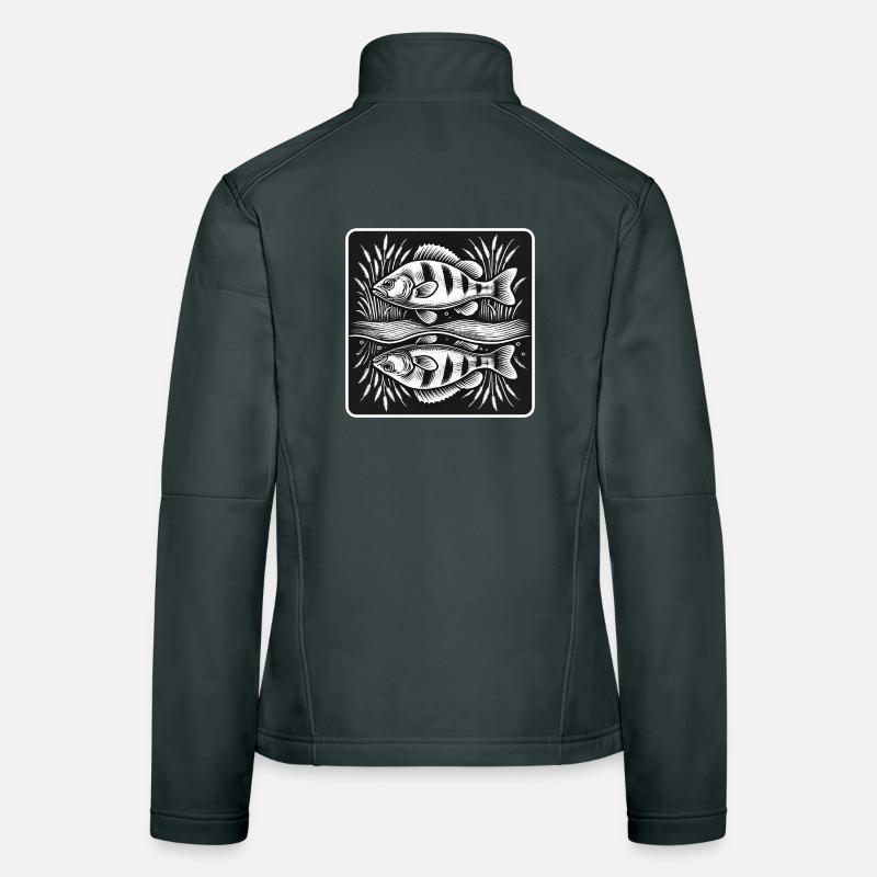 Perch fish angel design Women's Softshell Jacket