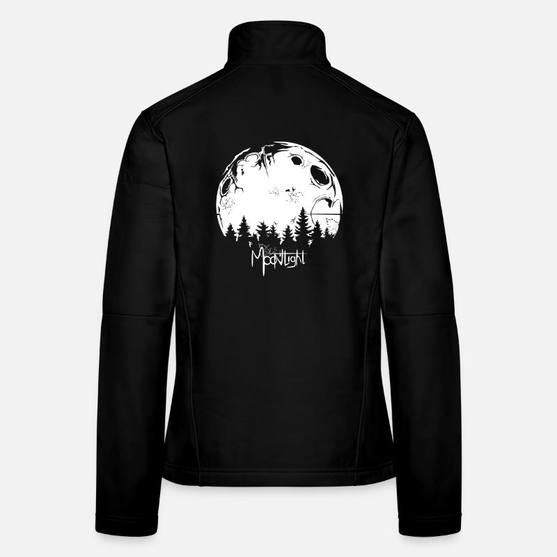 Mond Graffiti Wald Baum Nacht Mondlicht Symbol Frauen Softshelljacke