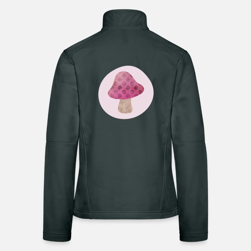 Pilz Kreis Herbst rosa Mädchen Märchen Punkte Wald Frauen Softshelljacke