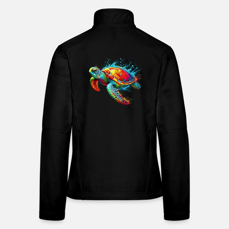 Schildkröte - Frauen Softshelljacke - Schwarz