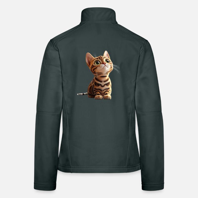 Chat Bengal Chat Léopard Chat Leopardette Chats Bengale Veste en tissu softshell Femme