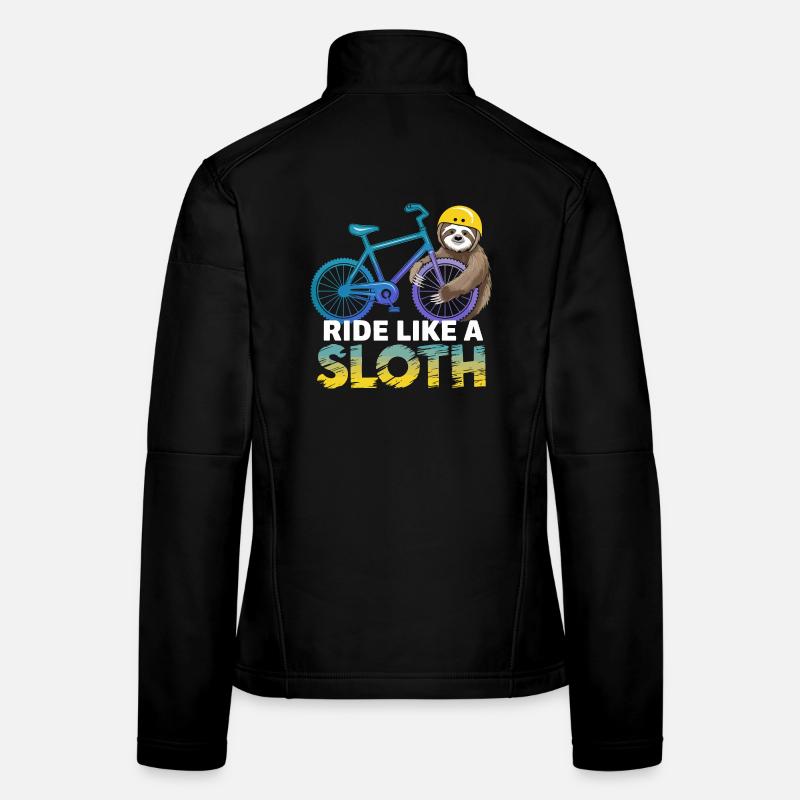 Sloth Biker with Helmet Women's Softshell Jacket