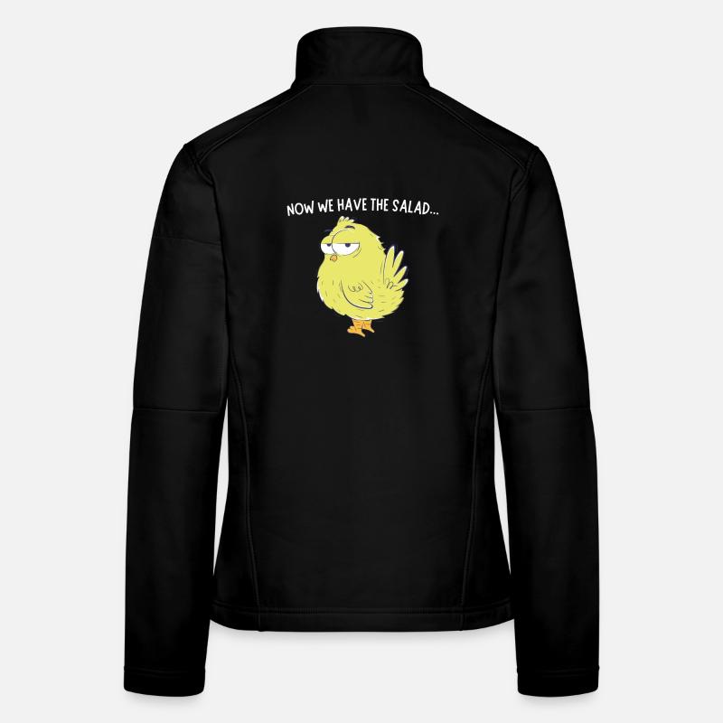 Küken mit Salat Spruch Frauen Softshelljacke