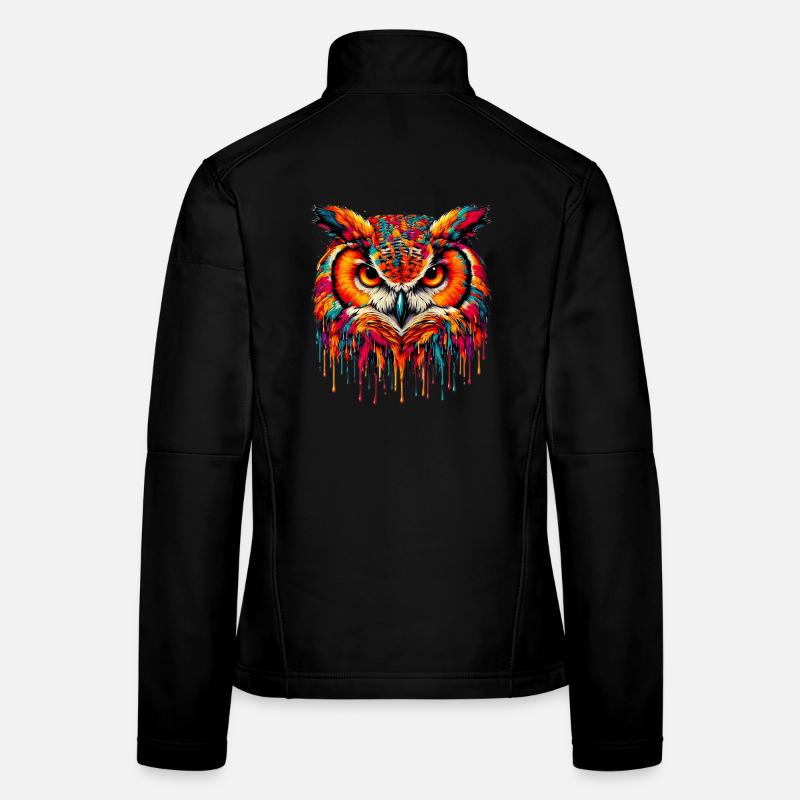Eule - Frauen Softshelljacke - Schwarz
