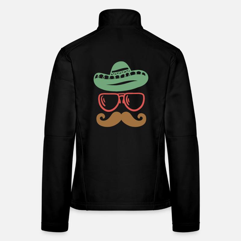 Cinco de Mayo mexikanisch Schnurrbart Frauen Softshelljacke