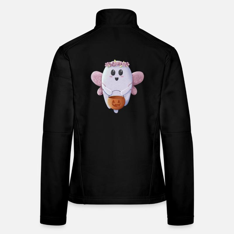 Sweet Ghost Ready for Halloween Women's Softshell Jacket