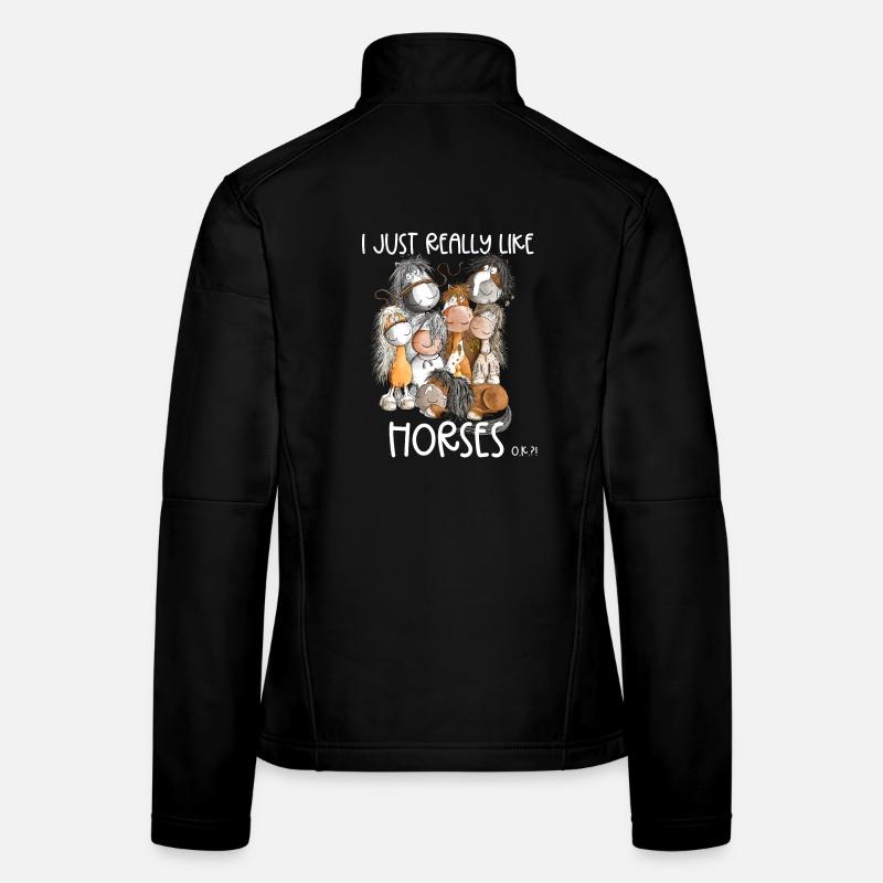 J’aime beaucoup les chevaux Pferde Sprüche Pferdefan Veste en tissu softshell Femme