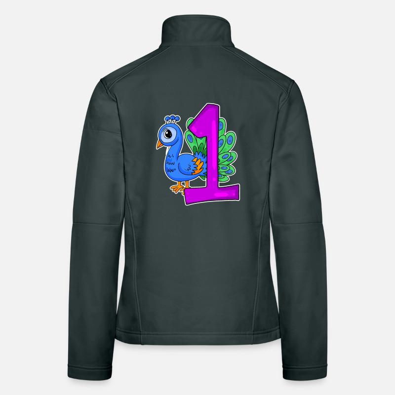Zahl 1 Nummer Eins - Blauer Pfau Motiv Frauen Softshelljacke