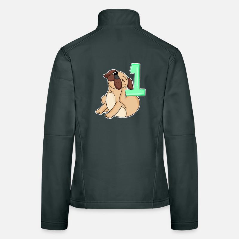 Zahl 1 Nummer Eins - Mops Hund Motiv Frauen Softshelljacke