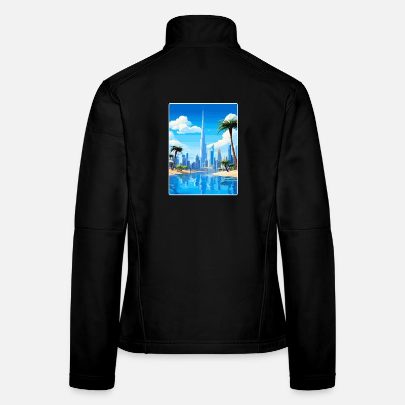 Dubaï Émirats arabes unis Affiche de voyage souvenir Veste en tissu softshell Femme