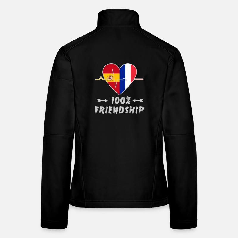 Spanien und Frankreich 100% Freundschaft Frauen Softshelljacke