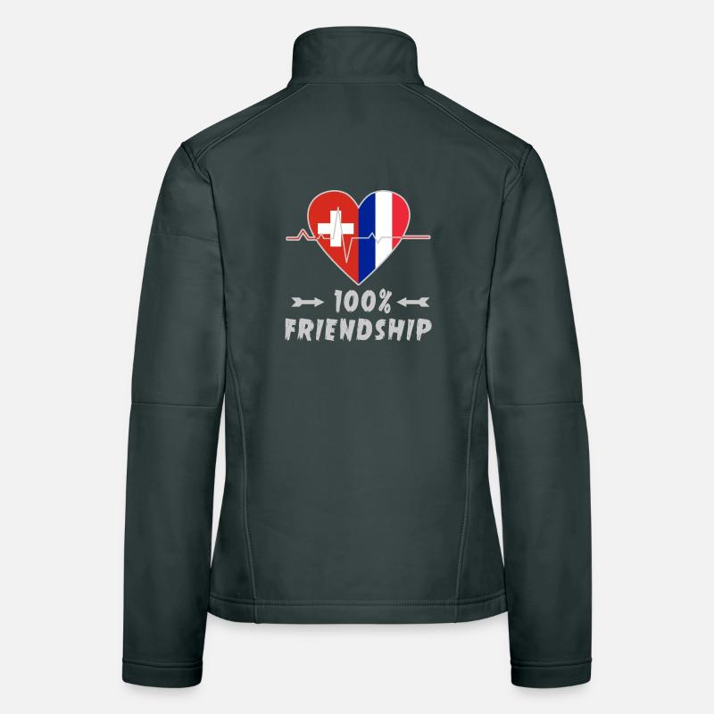 Schweiz und Frankreich 100% Freundschaft Frauen Softshelljacke