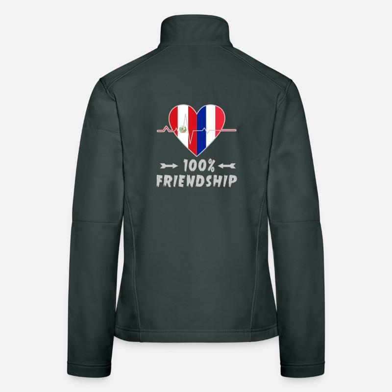 Peru und Frankreich 100% Freundschaft Frauen Softshelljacke
