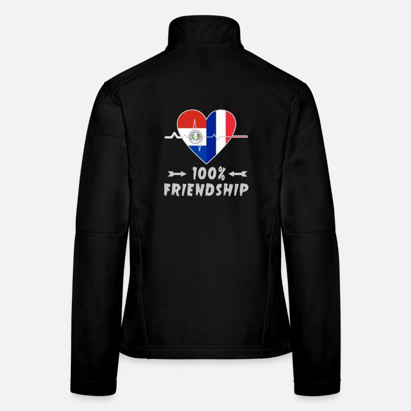 Paraguay und Frankreich 100% Freundschaft Frauen Softshelljacke