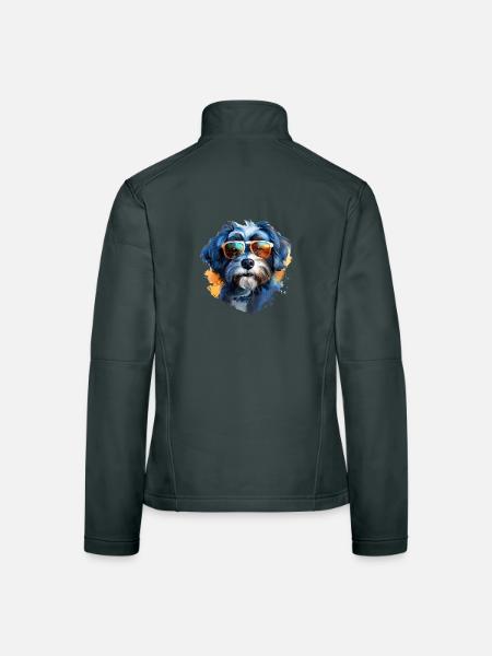 Bolonka Zwetna with sunglasses - Women's Softshell Jacket - black - Back