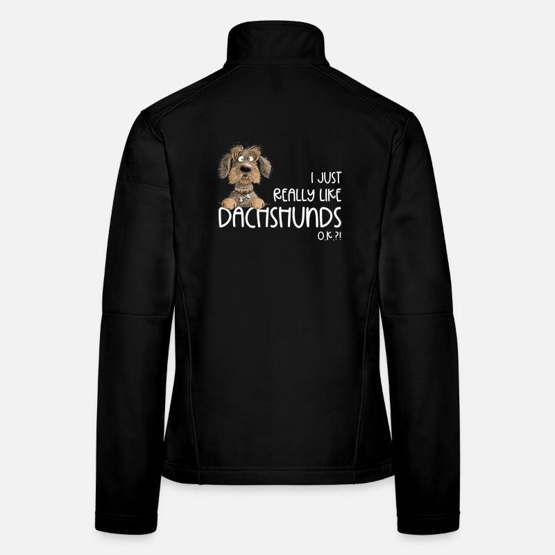 Drôle de teckel à poil dur chien teckel disant chiens Veste en tissu softshell Femme