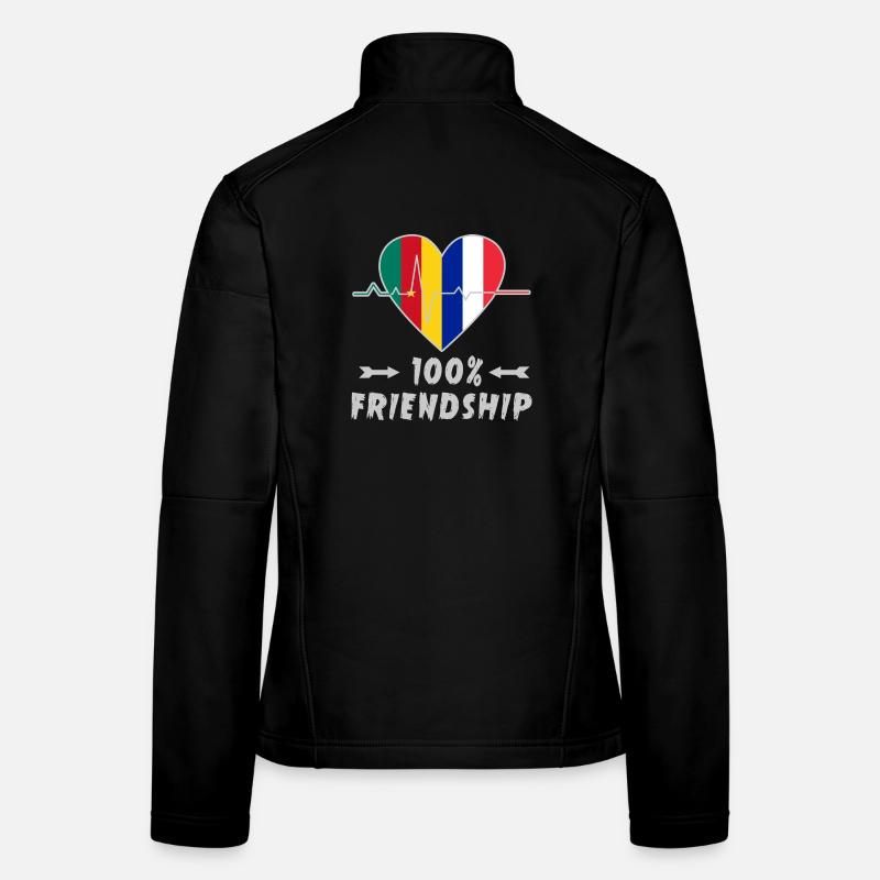 Kamerun und Frankreich 100% Freundschaft Frauen Softshelljacke