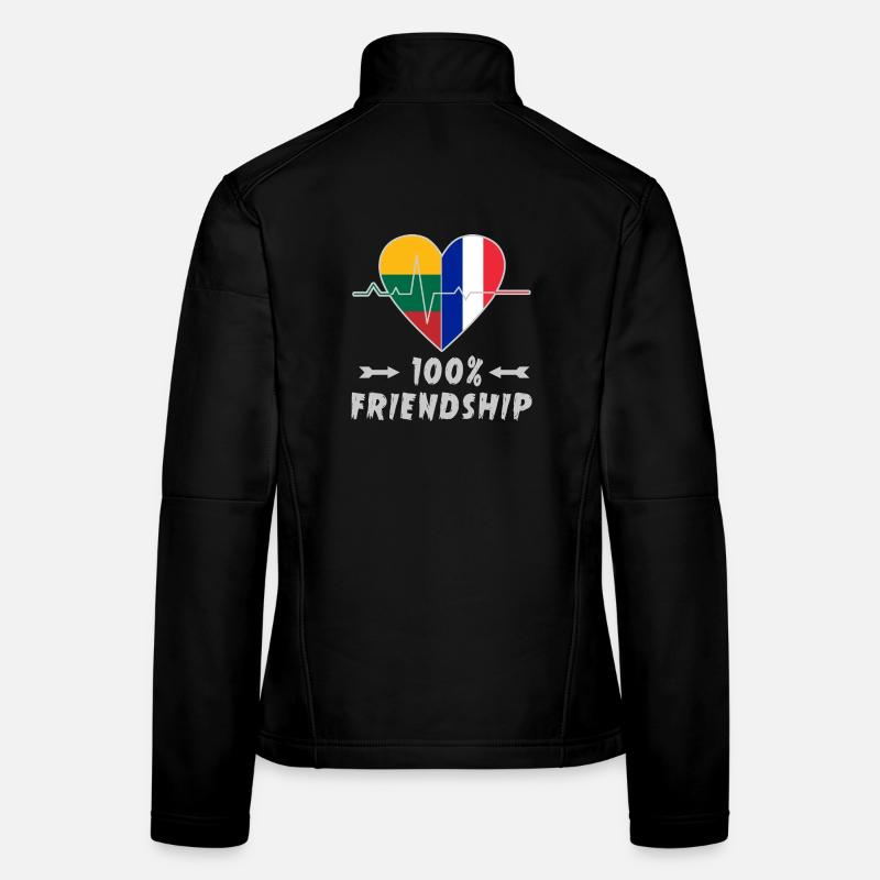 Litauen und Frankreich 100% Freundschaft Frauen Softshelljacke