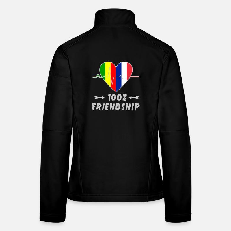 Mali und Frankreich 100% Freundschaft Frauen Softshelljacke