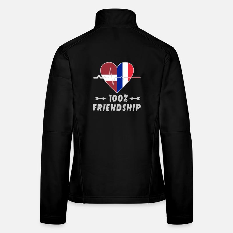 Lettland und Frankreich 100% Freundschaft Frauen Softshelljacke