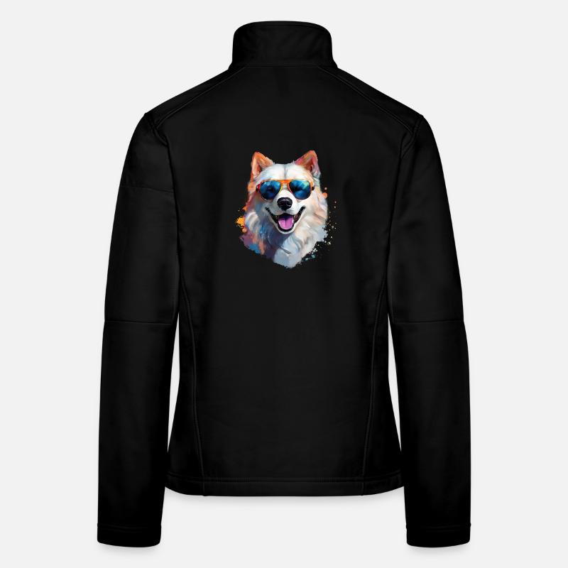 Samoyed with sunglasses Women's Softshell Jacket