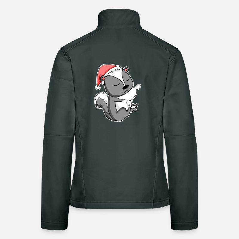 Skunk Mignon Fatigué Dormir À Noël Veste en tissu softshell Femme