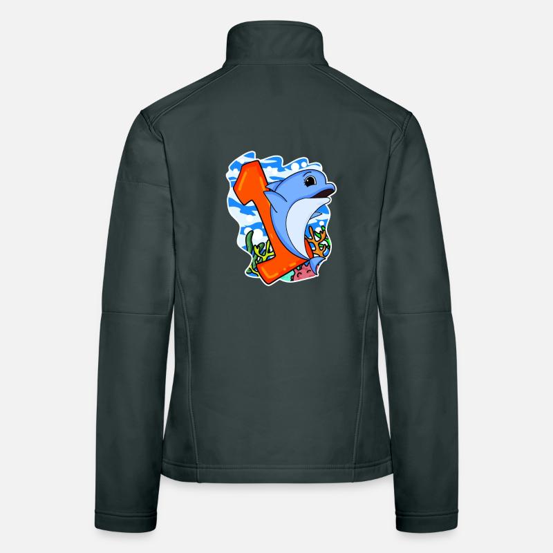 Zahl 1 Nummer Eins - Delfin Motiv Frauen Softshelljacke