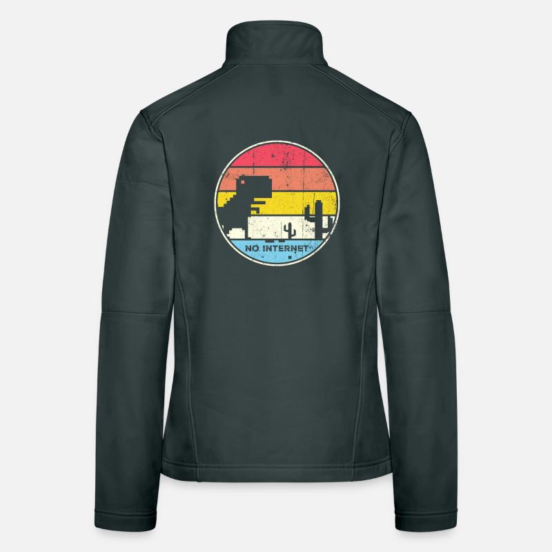 Desert Sunset Pixel Silhouette Women's Softshell Jacket