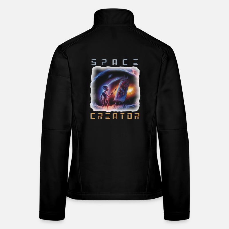 Galactic Alien Artist Canvas - Women's Softshell Jacket - black