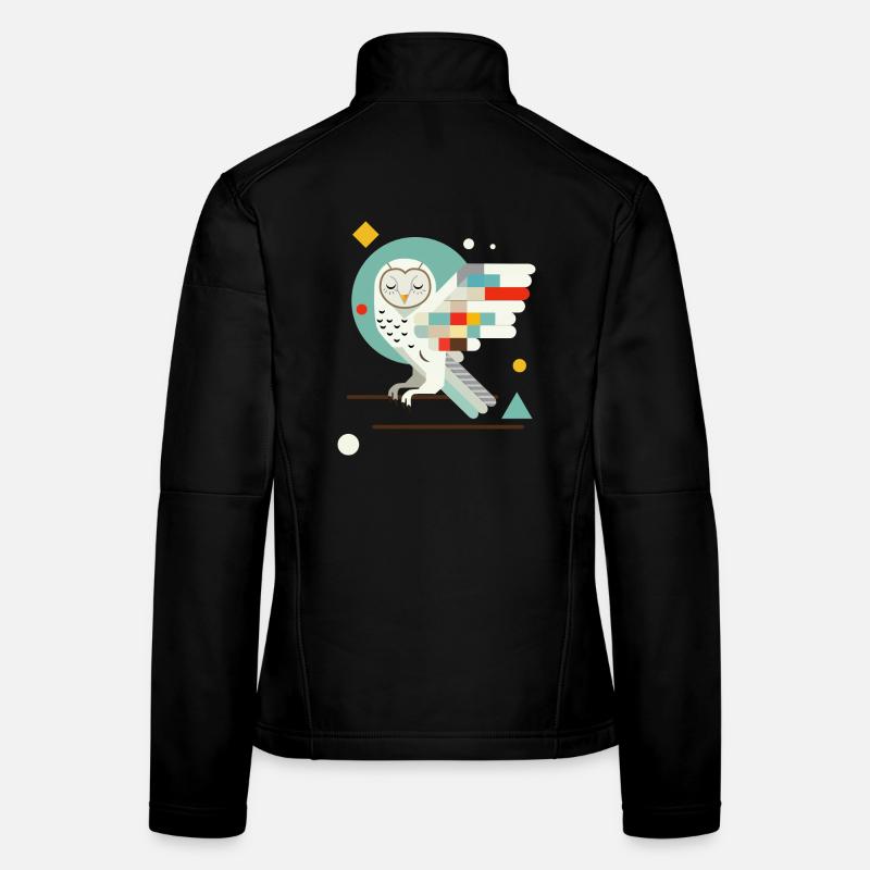 Geometrische Eule – Moderne bunte Tierillustration Frauen Softshelljacke