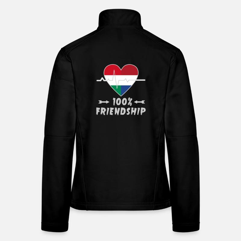 Hungary and Netherlands 100% friendship - Women's Softshell Jacket - black