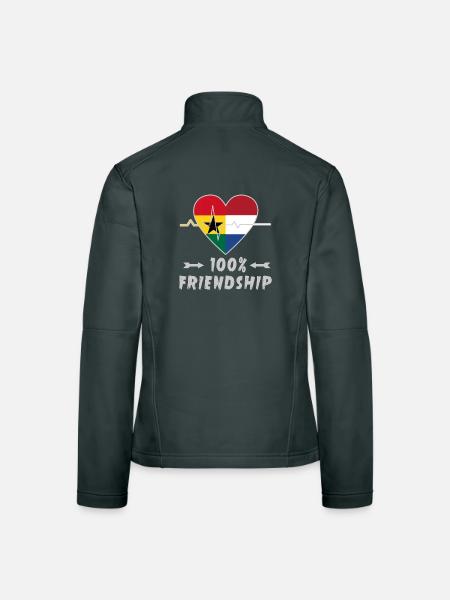 Ghana and Netherlands 100% friendship - Women's Softshell Jacket - black - Back